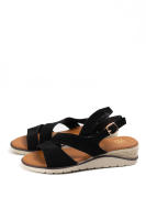 Sandalias de piel 100% auténcica con mini cuña y tiras cruzadas, suela antideslizante y hebilla ajustable Diseño cómodo y elegante con plantilla acolchada Wunder Spring - details 1