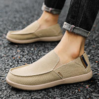 Zapatos De Lona Grandes Para Hombres Zapatillas Casuales Transpirables Con Cordones De Goma Bajo Tacón Para Adultos - details 10