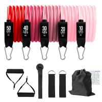 Conjunto De Bandas De Resistencia Para Fitness Y Yoga 5 Tubos Ejercitación En Casa Con Anclaje Para Puerta Y Cadenas Para Tobillo Equipo De Gimnasio - details 12