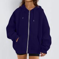 Sudadera De Mujer Con Capucha Abrigo Casual De Color Sólido Otoño E Invierno Con Bolsillos Y Cierre De Cremallera Largo Manga Para Calle - details 42