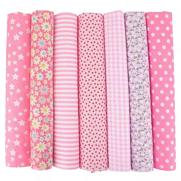 7PCS Tela De Algodón De 50 X 50cm Para DIY Patchwork Bordado Costura Scrapbooking Arte Y Manualidades Tela De Brocado De Alta Calidad Antiestática - 1