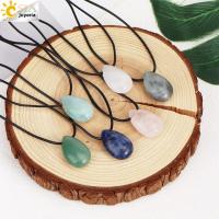 Collar De Piedra Natural Con Colgante De Gota Para Hombres Y Mujeres Collar De Cristal Con Amatista Rosa Y Ojos De Tigre Ajustable Para Todas Las Ocasi\u00f3nsvia CSJA Joyas - details 16
