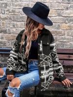 Abrigo De Mujer Con Capucha De Peluche Europeo Y Americano Moda Otoño Invierno Cálido Con Bolsillo Y Cuello En V Estilo Casual - details 2