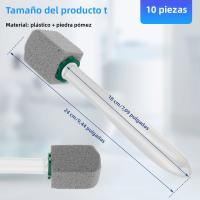 Cepillo De Inodoro Con Piedra De Pimice 10/20Pcs Herramientas De Limpieza Para Lavabo Y Azulejos Eliminador De Escoria Y Rostro Con Mango Y Asiento - details 1