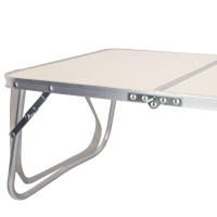 Aktive - Mesa baja plegable camping, color crema, 60x40x25 cm, patas y tablero plegables, máx. 20 kg, aluminio y madera MDF, antideslizante, antivuelco, plegado compacto, mesa portátil, resistente y duradera, cierre de seguridad, asa de hombro y de mano - details 2