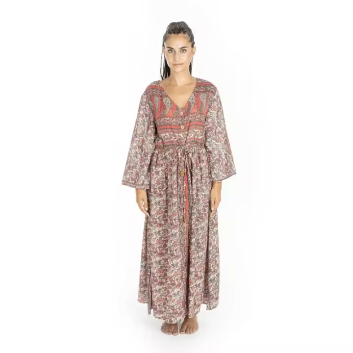 Vestido Largo de Verano Estampado Bohemio Mujer - 1