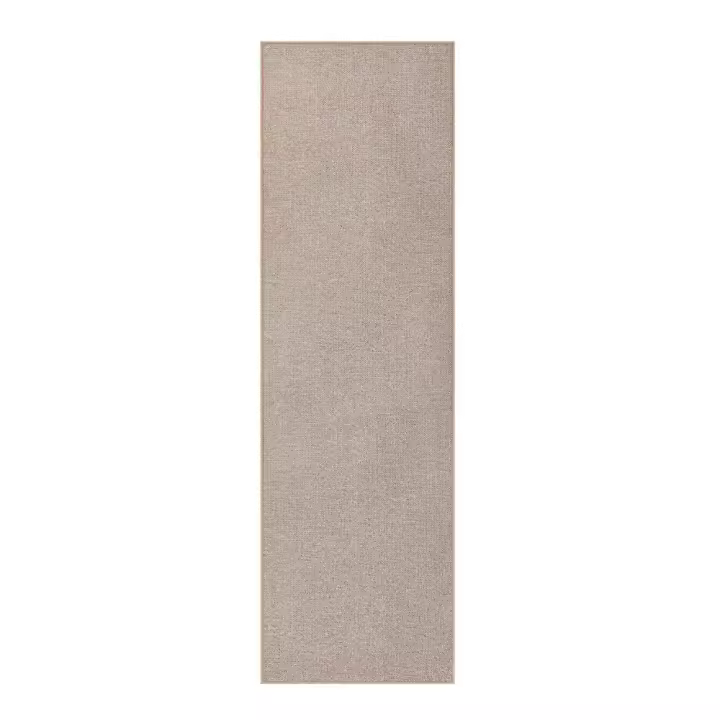 Alfombra Antideslizante de Yute Sintético 80x300 cm, Lavable a Máquina, para Salón, Dormitorio y Comedor, Color Marrón Camello - 1