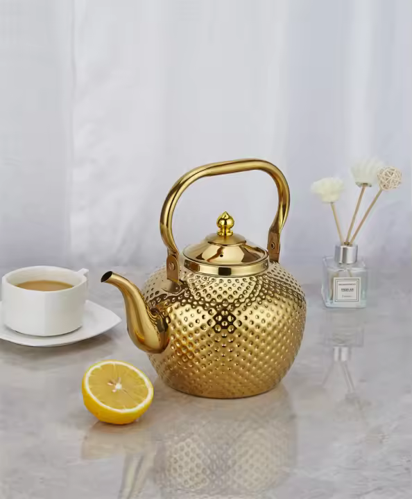 Tetera Sférica De Acero Inoxidable Con Mango De Martillo Y Malla Interna Para Té De Flores 2.0L Capacidad Venta Individual - 1
