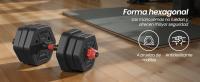SONGMICS Juego de Mancuernas con Barra de Conexión, Mancuerna Corta, Peso Hexagonal para Entrenamiento, Fitness, Levantamiento en Casa, Gimnasio - details 2