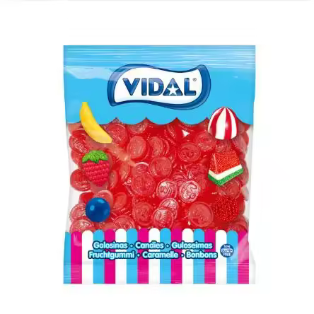 VIDALEuros Brillo bolsa de 250U sabor a FRESA sin gluten sin grasa sabor original Vidal garantizado - 1