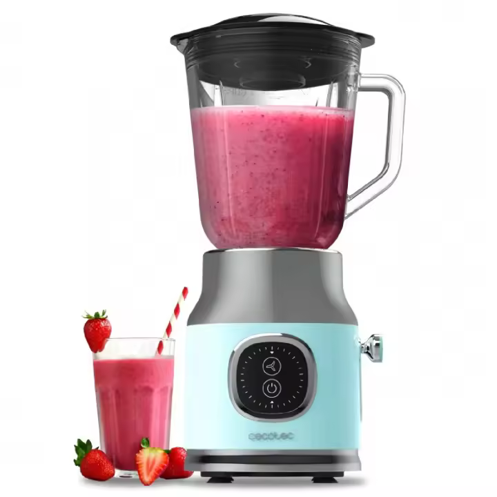 Cecotec Batidora de Vaso Retro RetroTwist Blue. 800W de Potencia Máxima, Función Pulse - 1