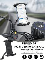 Soporte Para Teléfono Móvil De Bicicleta Y Scooter Universal Montaje En Manillar De Motocicleta Espejo Retrovisor Exterior Navegación - details 12