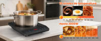 Aigostar Placa de Inducción Portátil de 1 Fuego, 2000W Ultra Fina, 10 Niveles (60-240°C), Temporizador 3H, Seguridad Infantil y Anti-Sobrecalentamiento, de Cristalcerámica para Cocina y Camping - details 2