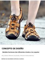 Zapatillas De Playa Para Hombre Cuero Antideslizante Casual Aumento De Altura Cómodas Zapatillas Deportivas Hombre Sandalias De Verano - details 33