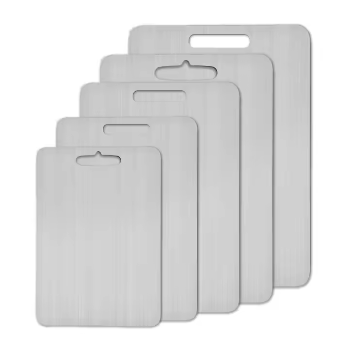 Tabla De Corte De Acero Inoxidable De Grado Alimenticio Doble Cara Rectangular Bloque De Picar Frutas Y Carne Soporte Ecológico - 1