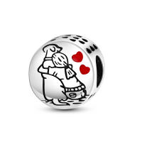 Beadas De Corazón Colorido En Plata Para Joyería De Pulsera Y Collar Con Encanto Para Chicos Y Chicas Accesorios De Moda Irregular - details 51