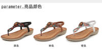 CA Sandalias de tacón de cuña huecas de gran tamaño 2025 con diamantes de imitación, zapatos bohemios cómodos para mujer, verano 363- - details 4