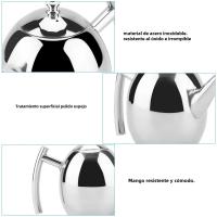 Tetera De Acero Inoxidable Con Filtro Malla Removible Contenedor De Agua Para Café Y Té 1.5L Capacidad Marca Qiilu - details 2