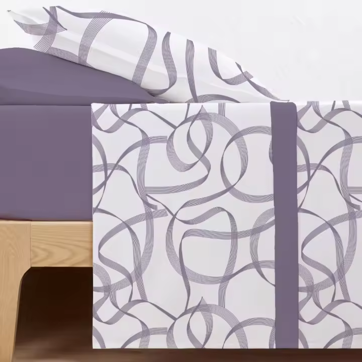 CARPE DIEM Sabanas Invierno térmicas de Coralina Estampadas, Doble Cara Térmica Mod.CINTA Malva para Cama 90,105,135,150 y 180 .Gramaje 200 gr/m extra suave - 1