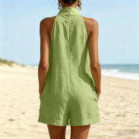 Traje De Baño Casual De Verano 2026 Para Mujer Estilo Vacacional Con Cuello En V Y Diseño De Hombros Colgantes Ropa De Polyester Tamaño Adecuado Para Edad Media - details 11