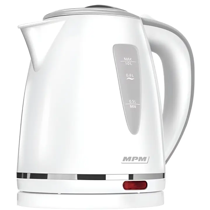 MPM MCZ-64 Thermoresistent Polymer Wireless Electric Water Kettle, 1 Liters, 1200W, BPA Free, White - 1