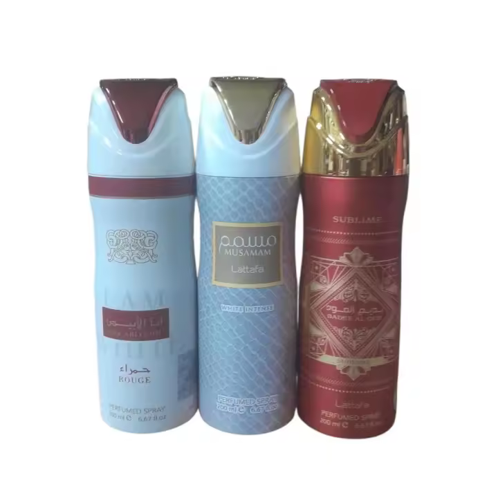 PACK 3 UNIADES - DESODORANTES PARA MUJER - BADEE ROJO , MUSAMAM WHITE 200 ML , ANA ROUGE 200 ML - LATTAFA SET 3 UNI - 1