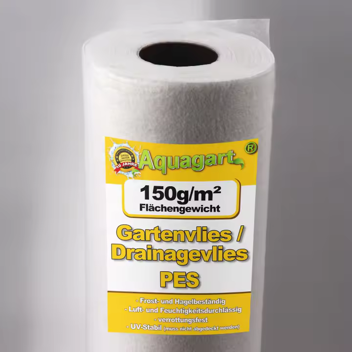 37,5m² Geotextil de Jardín Malla Antihierbas Geotextil de Drenaje 150g 1,5m de ancho - 1