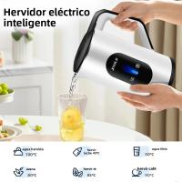 Hervidor De Agua Eléctrico De Acero Inoxidable 2.2L Con Pantalla Digital 1500W Cocido Rápido Té Termal Para Preparar Té Y Café - details 2