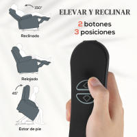 HOMCOM Sillón Relax Reclinable Eléctrico Levanta Personas, con Puerto USB, Sillón Elevador, con Control Remoto, Asiento Ancho, Reposapiés, Tapizado en Terciopelo, Bolsillos Laterales, Gris - details 3