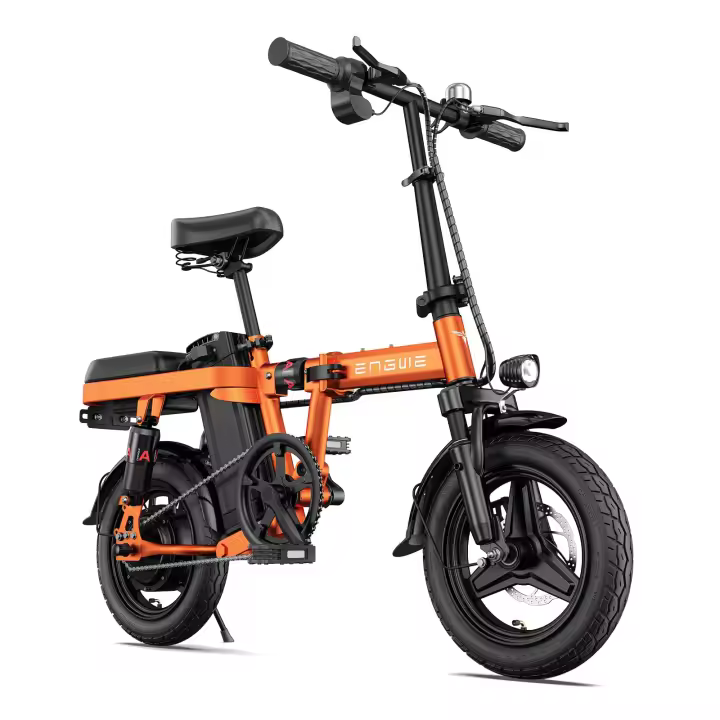 ENGWE T14 Mini Bici Eléctrica Plegable para Adultos o Adolescentes, Neumáticos de 14'', Motor de 250W, Batería de 48V 10AH, Velocidad hasta 25KM/H, Bicicleta Urbana de Paseo (Gris) - 1