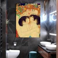 Pintura En Lienzo De Gustav Klimt 'Madre Y Bebés' 1pc Arte De Pared Moderno Para Decoración De Dormitorio Y Sala De Estar - details 1