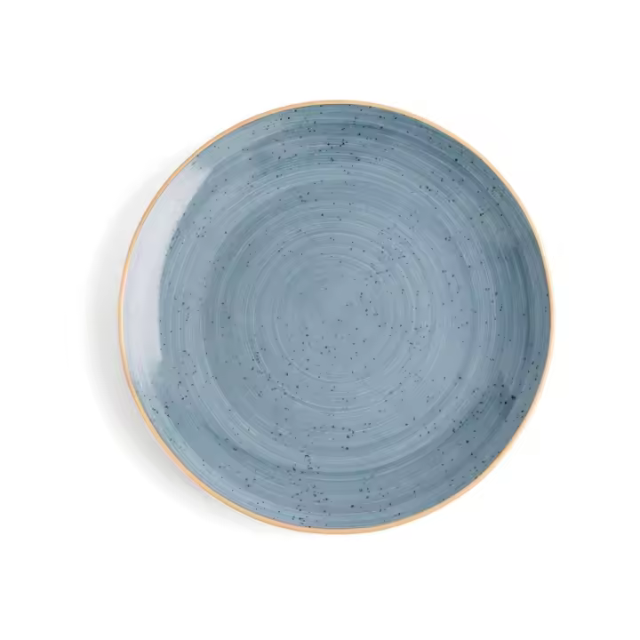ARIANE TERRA Plato Llano Porcelana 27CM Azul Brillo Reforzado profesional de alta calidad con alto contenido de alumina 100% higiénico - 1