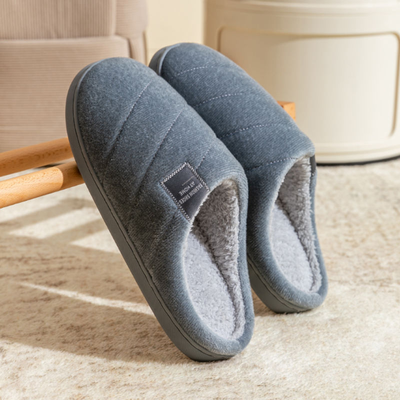 Zapatillas De Casa Para Hombre Antideslizantes Y Calientes Con Pelo Fluffy Suela Resistente Al Desgaste Uso Interior Otoño E Invierno
