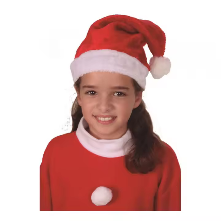 Gorro de Papa Noel Niño Calidad Extra - 1