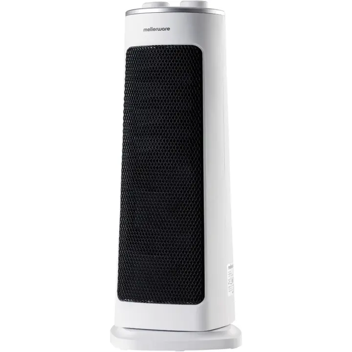 Mellerware - Calefactor Cerámico Oscilable Homy! 2000W | 3 Funciones (Incluido Ventilador) | Termostato Regulable | Apagado automático | <40dB | Compacto | Sistema Antivuelco | 20m2 - 1