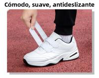 Zapatillas De Deporte Casuales Para Hombre Cuero Ajustable Con Hebilla Y Cierre Blanco Zapatillas Deportivas Masculinas Tenis - details 15