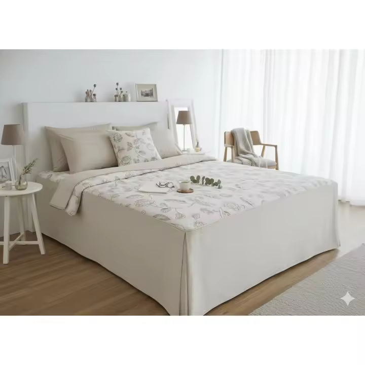 Edredón Mommata Albir - Diseño Floral Elegante, 60% Algodón 40% Poliéster, Fabricado en España para Camas de 135 y 150 cm - 1