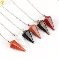Collar Colgante De Gota De Agua Con Piedra Natural Para Mujer Perla Ovalada De Amatista Rosa Cristal Colgante De Moda H633 - details 7