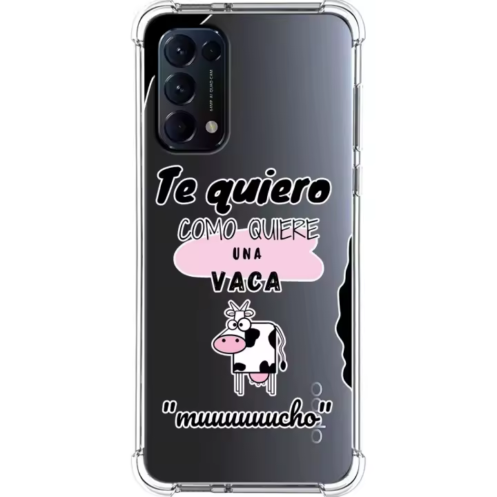 Tumundosmartphone Funda Silicona Antigolpes para Oppo Find X3 Lite 5G diseño Vaca Dibujos - 1