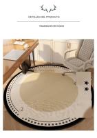 Carpetas Redondas De Veludo Cristal Nórdicas Sencillo Para Dormitorio Y Sala De Estar Antideslizantes Y Resistente Al Agua Para Estudio Y Silla De Computadora - details 6