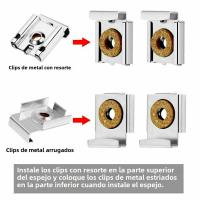 Kit De Instalación Para Espejos De Cocina Y Sala De Estar 4pcs Clip De Montaje De Acero Inoxidable Para Ventanas Y Puertas Sin Marco - details 8