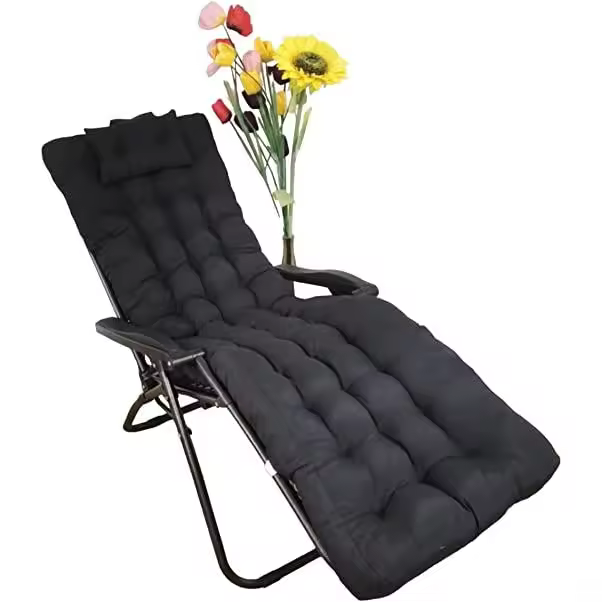 Cojín Tumbona Reclinable REINO MANSIDI con Almohada Reposacabeza y Relleno de Fibra Hueca - 1