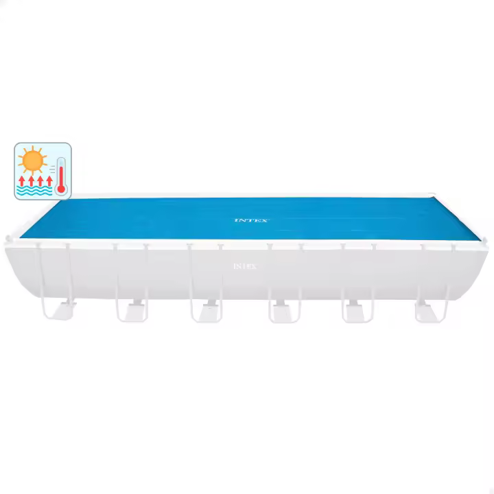 INTEX - Cobertor solar piscina rectangular, 732x366 cm, lona piscinas hinchables y desmontables, reduce la evaporación del agua, conserva la temperatura, con orificios de drenaje - 1