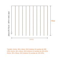 Luz De Cinta De Cortina 1pc Con Control Remoto Y 8 Modos De Iluminación USB Poderado Decoración De Hogar Para Navidad Y Año Nuevo - details 5