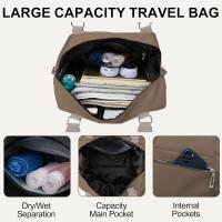 Bolsa de viaje para gimnasio, bolsa de viaje para mujer, bolsa de fin de semana, bolsa de mano para artículos personales, bolsa de yoga con bolsillo húmedo, bolsa de maquillaje para deportes, bailes, - details 1