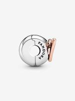 Pandora - Charm de clip de corazón a mano alzada - Plata de ley, baño de oro rosa de 14 k - details 0