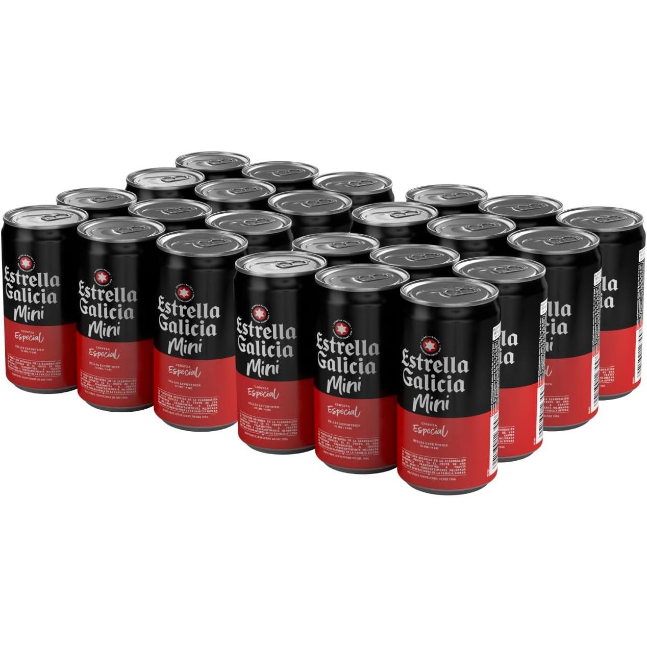 Estrella Galicia Especial Mini - Cerveza Lager Premium, Pack de 24 Latas x 25 cl, Sabor Ligero y Equilibrado, 5,5% Volumen de Alcohol