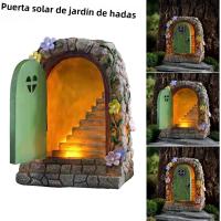 Decoración Solar De Jardín De Hadas Puerta De Piedra Ornamento De Resina Figura Decorativa Para Jardín Origen China - details 2