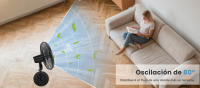 AIGOSTAR Ventilador de Pie con Mando a Distancia, 9 Aspas, 3 Velocidades & 3 Modos, Temporizador 7.5 Horas, Oscilante 80° - details 3