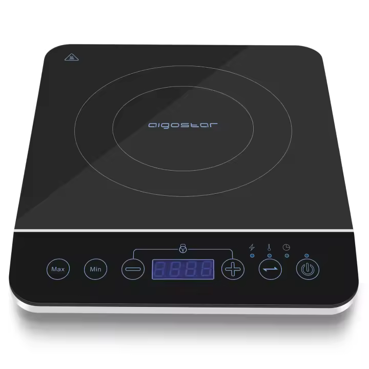 AIGOSTAR Placa de Inducción Portátil -10 Niveles de Potencia, Temporizador, Para Recipientes Entre 13 y 24 cm Diámetro.( 2000 W, Control Táctil,Pantalla Digital LED ) - 1